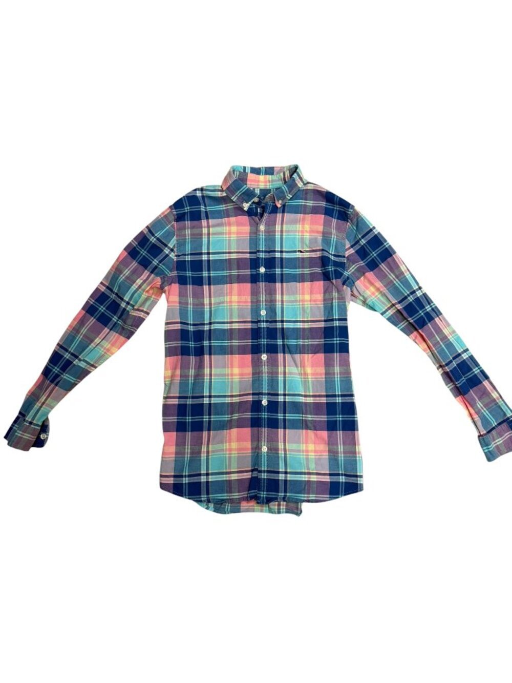 Vineyard Vines Girls Pastel Plaid Button Down Shirt XL 18 Preppy EUC